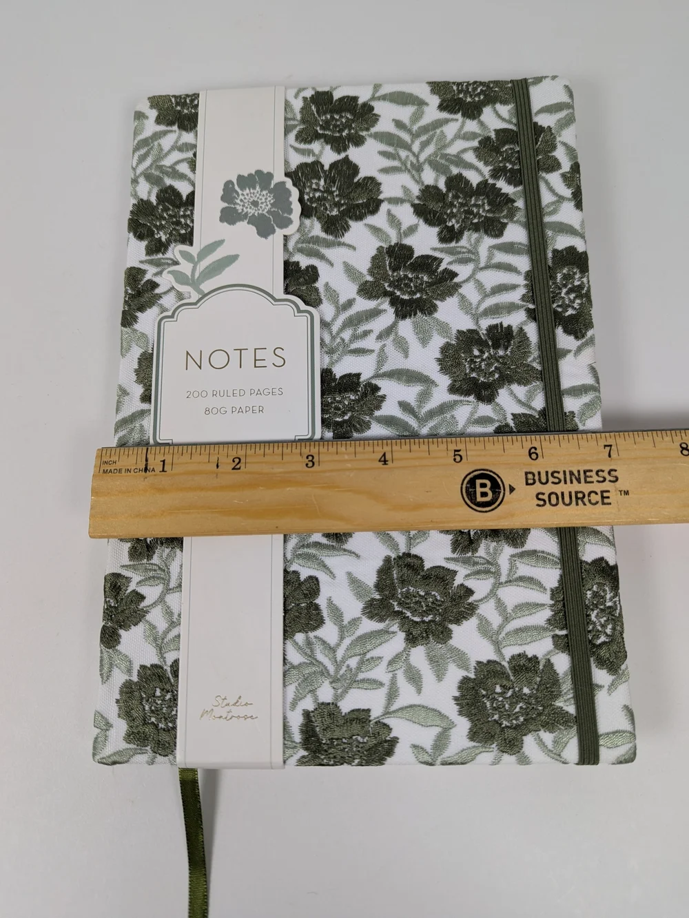 Studio Montrose Floral Hardcover Notebook Journal Green White 200 Ruled Pgs NWT